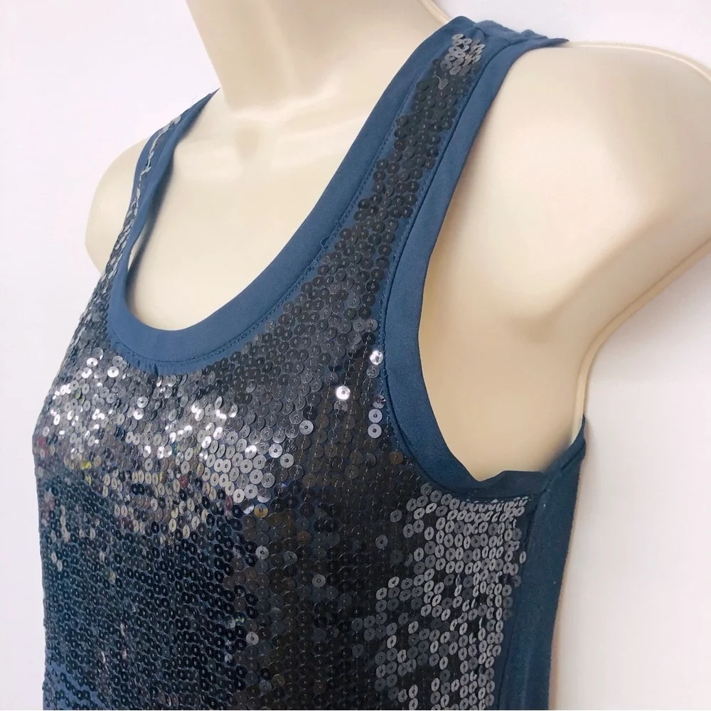 The Limited Navy Sequin Tank Top - Picture 3 of 16